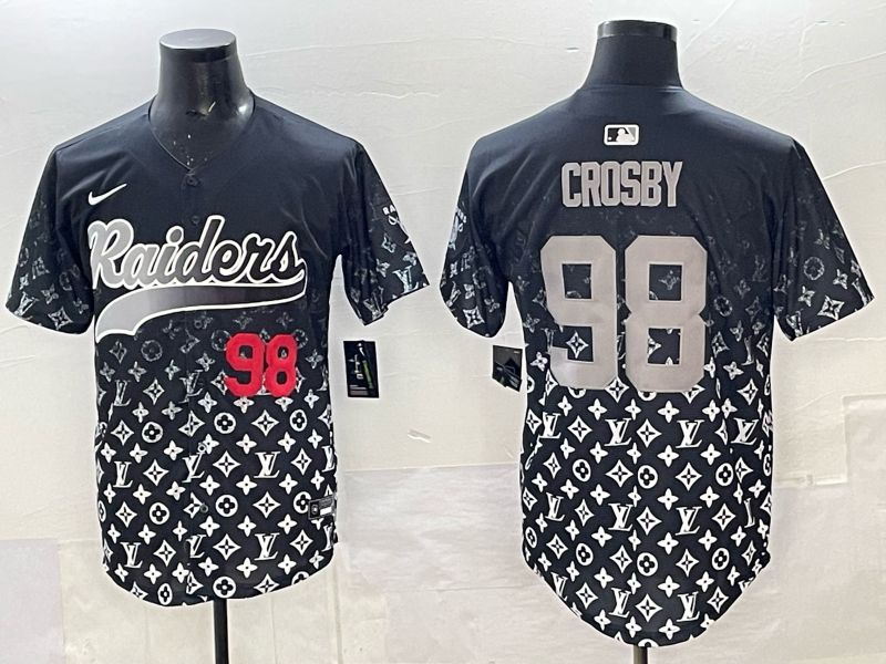 Men 2025 Nike Oakland Raiders #98 Crosby black Limited NFL Jersey 03